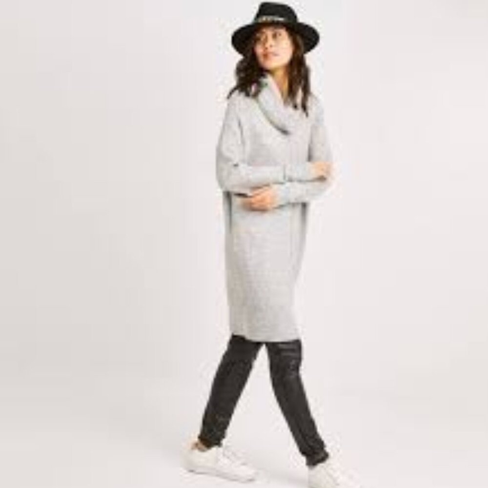 Lauren Ralph lauren NWOT Wool Blend Turtleneck Soft Sweater Dress S Light Gray